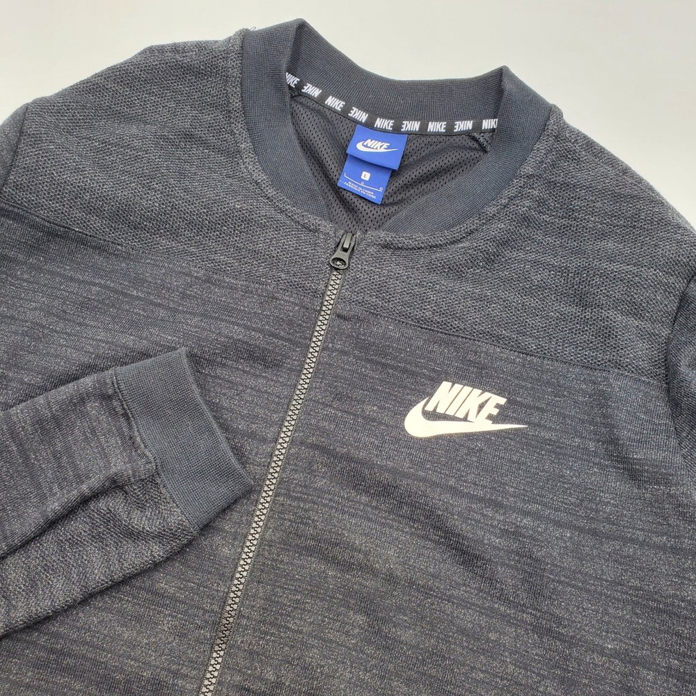 Nike Mens Charcoal Grey Knit Full Zip Jacket Large